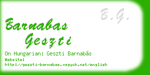 barnabas geszti business card
